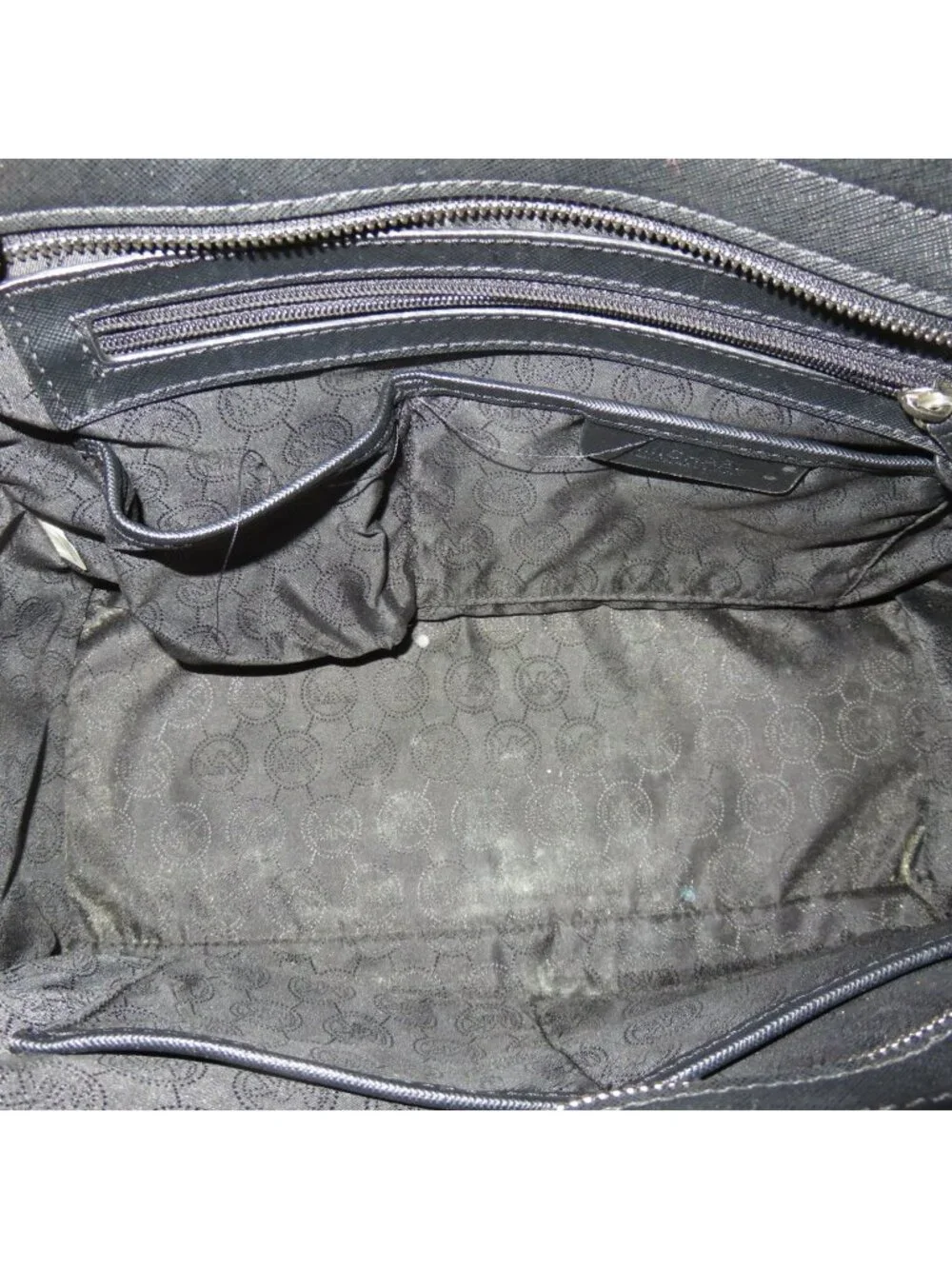 Michael Kors Selma Black & White Python Embossed Leather Tote
